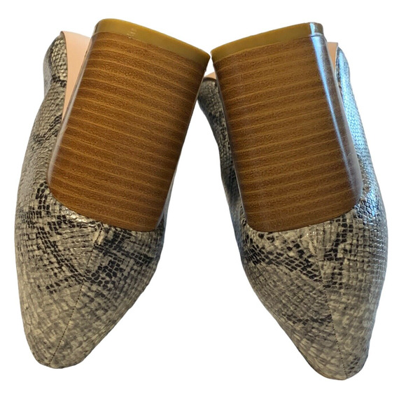 Comfortview Maddy Snake Print Block Heel Pumps 9.5 Gray Embossed Comfort Cushion - Picture 6 of 10